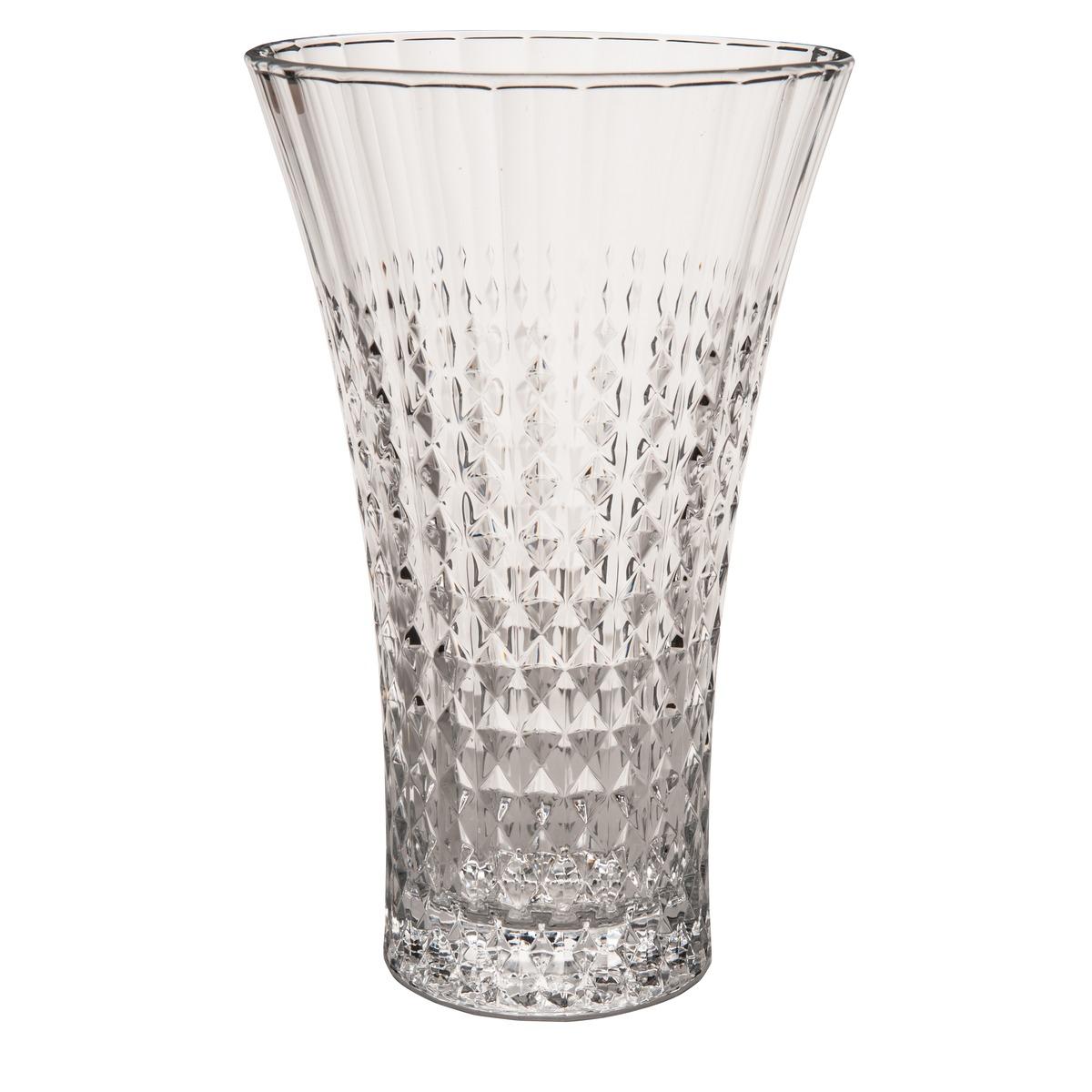 Vase en cristal d'Arques - Hauteur 27 cm - Transparent