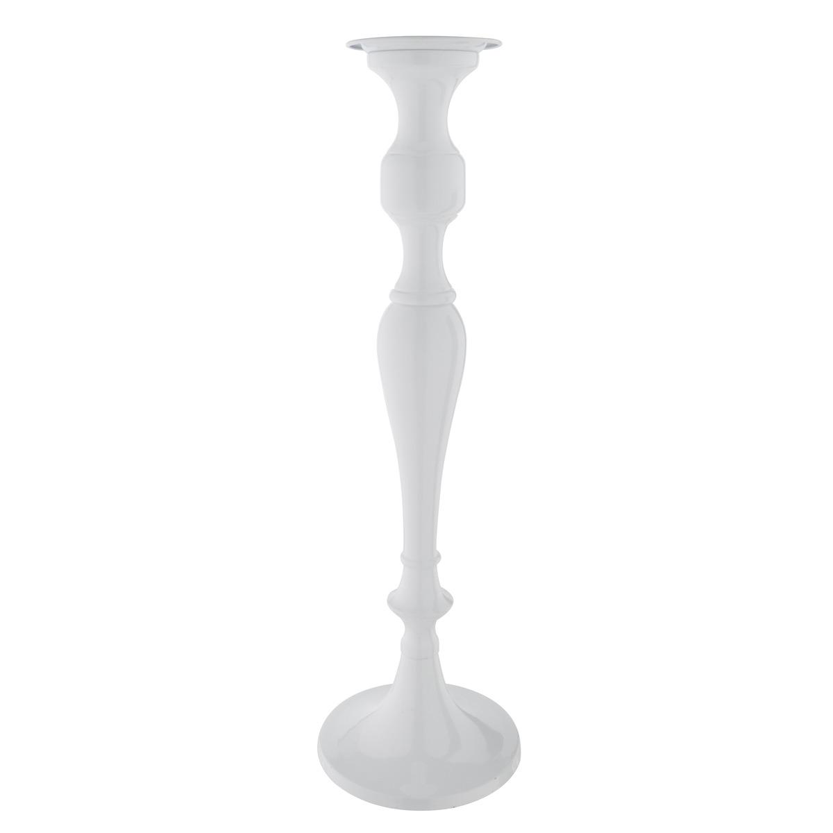 Bougeoir pilier - 17,5 x 17,5 x 57 cm - Blanc