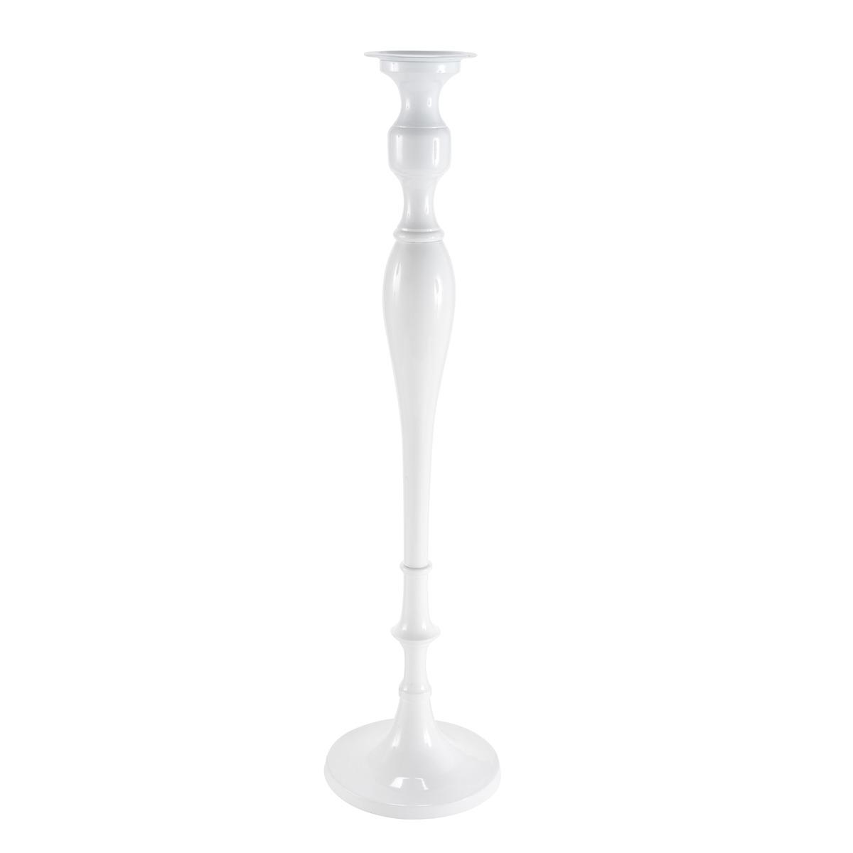 Bougeoir pilier - 17,5 x 17,5 x 80 cm - Blanc