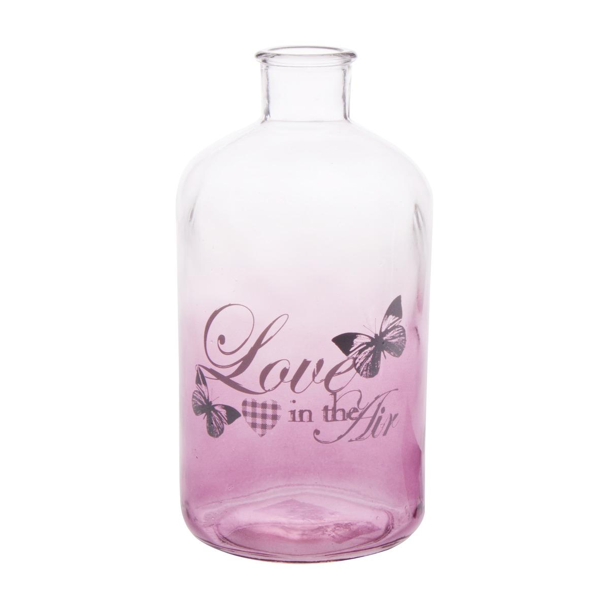 Vase soliflore en verre - 10 x 10 x 20,5 cm - Violet