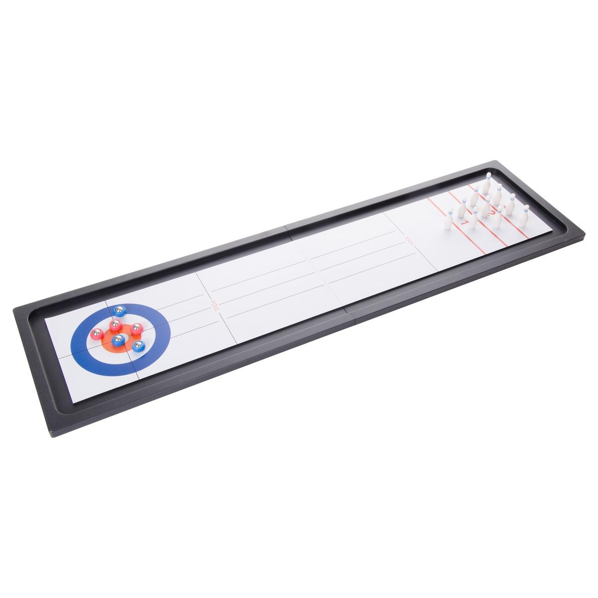 Jeu 2 en 1 bowling / curling - 108 x 28 cm - Blanc