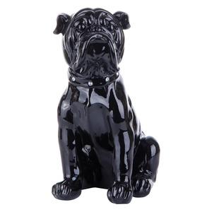 Statuette bulldog déco - 24 x 15 x 28 cm - Noir