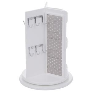 Porte bijoux tourniquet - MDF - 17 x 17 x H 24 cm - Blanc