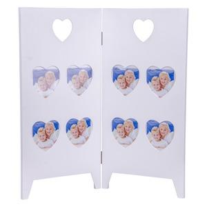 Porte-photos en forme de cœur à poser - 60 x 1,5 x H 62,5 cm - Blanc
