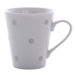 Lot de 4 mugs en porcelaine design cocoon - 33 cl - Gris, blanc
