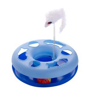 Jouet pour chat roue et souris - Diamètre 24 cm - Différents coloris