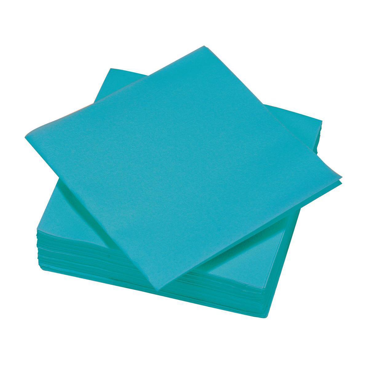Lot de 25 serviettes - intissé - 4, cm x 40 cm - Bleu turquoise