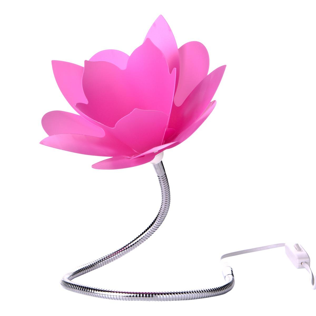 Lampe à poser Lotus avec tige flexible - Hauteur 33 cm – Rose