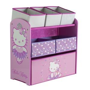 Meuble de rangement 6 bacs HELLO KITTY - 64 x 30 x 69 cm - Rose