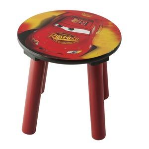 Tabouret en bois CARS Disney - Diam 24 cm - Rouge