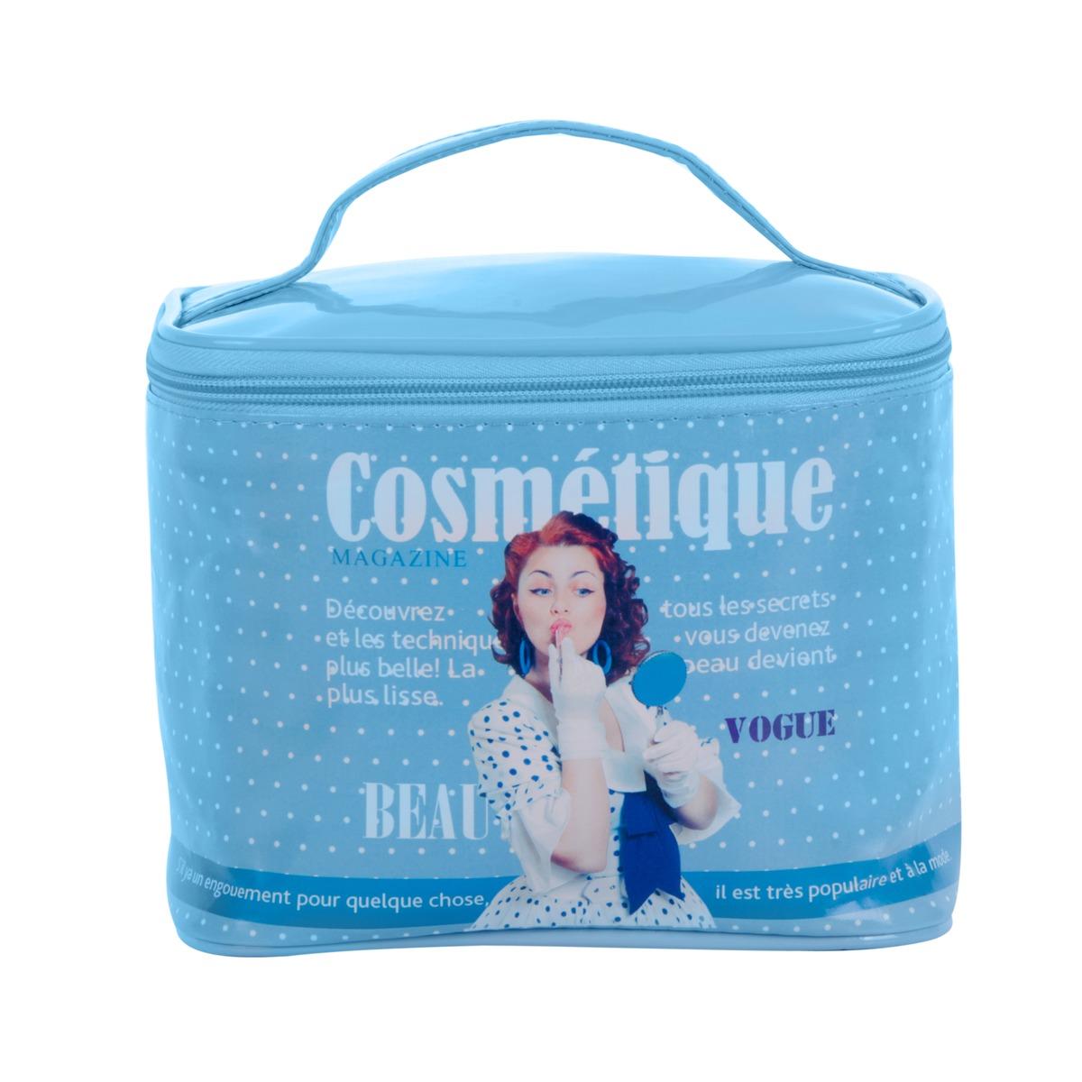 Trousse de toilette girly vintage - 13 x 21 cm - Différents coloris