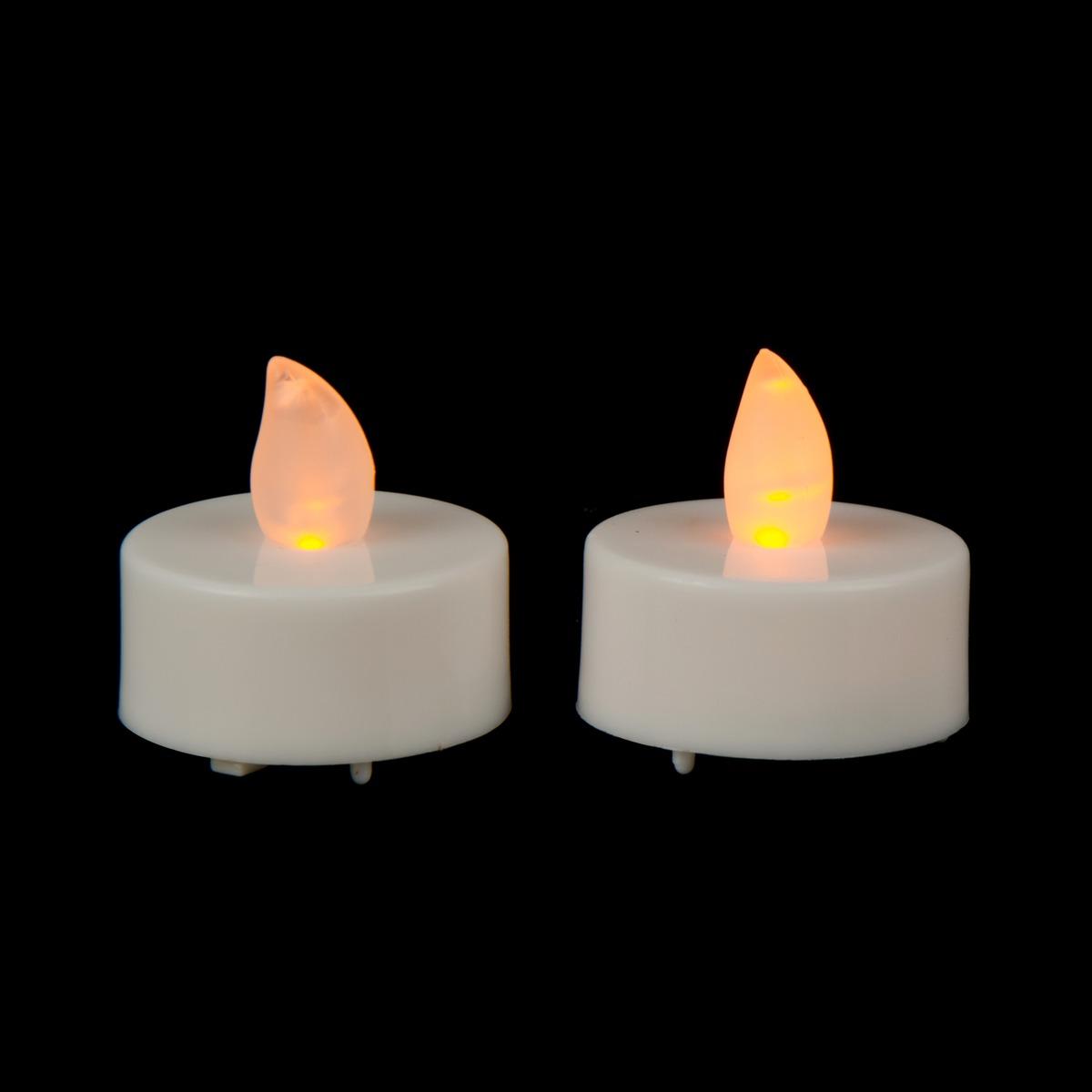 Lot de 2 bougies à led - 3,8 x 3,4 cm - Blanc