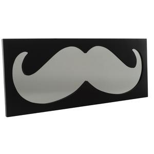 Miroir tendance en forme de moustache - 50 x 20 x 12 cm - Noir, transparent