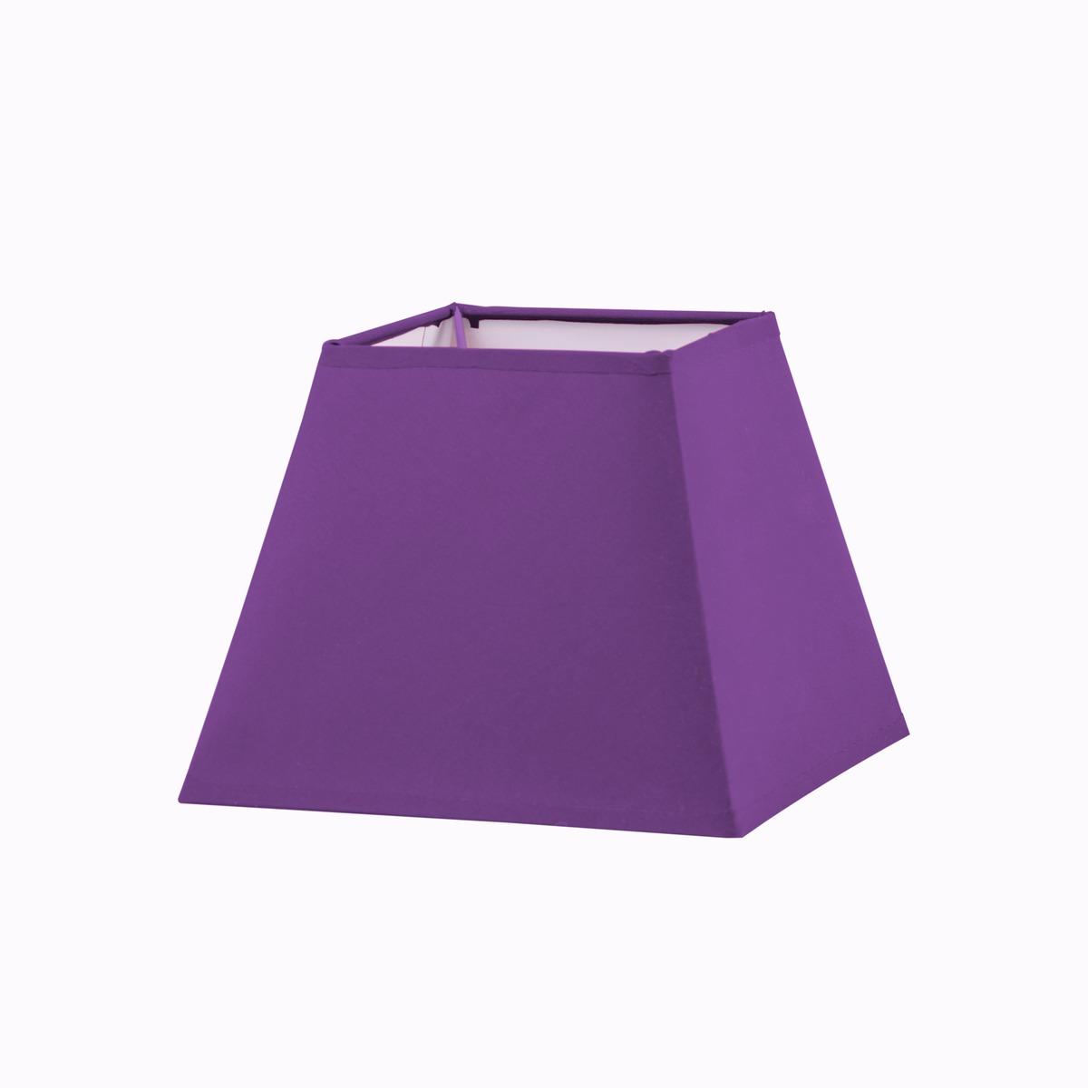 Abat-jour carré - 18 x 18 x H 14 cm - Violet prune