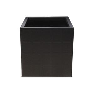 Pot carré décor quadrillé en acier galvanisé - 35 x 35 x H 35 cm - Noir