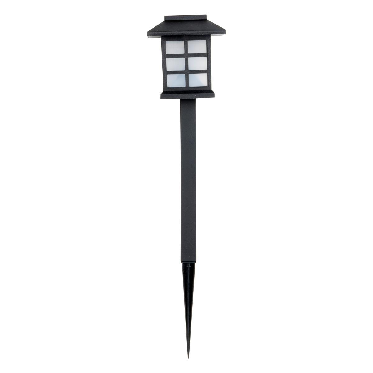 Lanterne solaire à planter - 8,5 x 8,5 x H 38 cm - noir