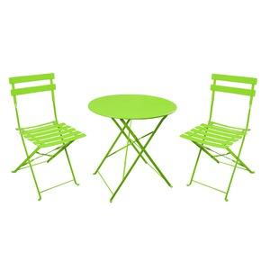 Table ronde et ses deux chaises pour enfant - Vert