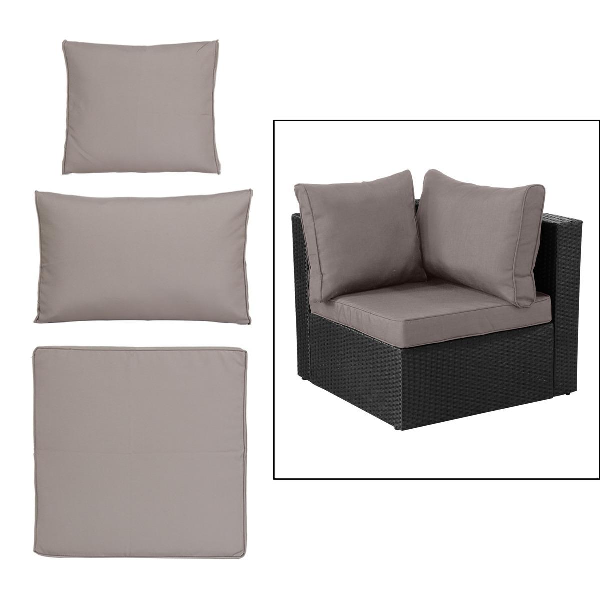 Ensemble de 3 housses pour fauteuil d'angle Manhattan seul - Marron taupe