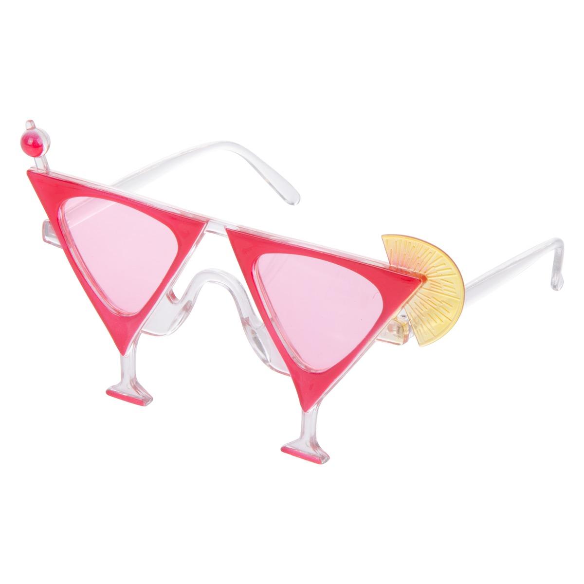 Lunettes forme verres à cocktail - Rouge