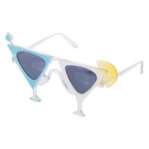 Lunettes forme verres à cocktail - Bleu, blanc