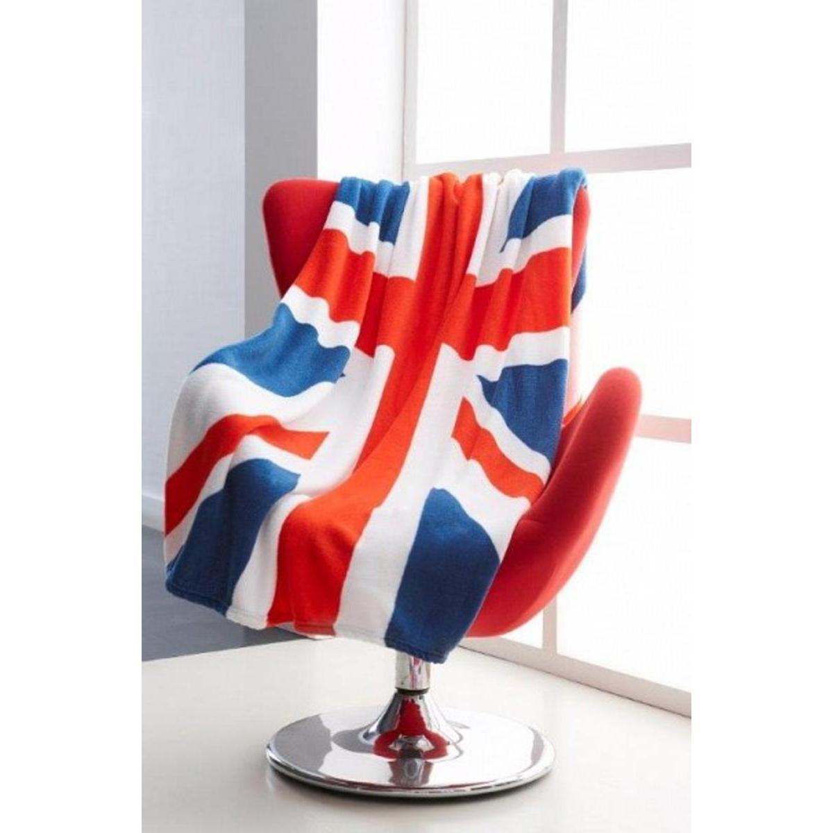 Plaid moelleux motif Angleterre Union Jack - 125 x 150 cm - Multicolore
