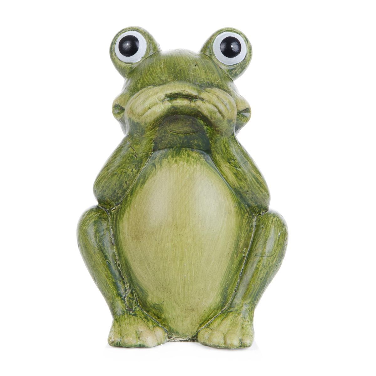 Grenouille déco en céramique - H 20 cm - Vert