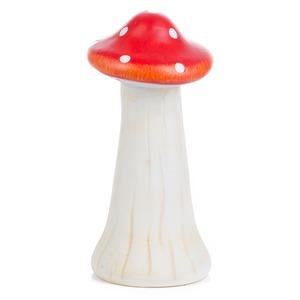 Champignon déco en céramique - H 27 cm - Rouge, blanc