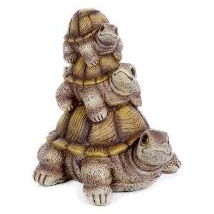 Déco famille tortue - 19,5 x 15,5 x H 20 cm - Marron