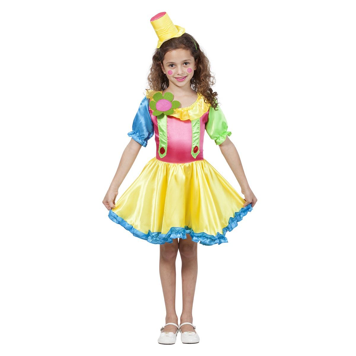 Déguisement clown fluo fille - 7 à 12 ans - Multicolore
