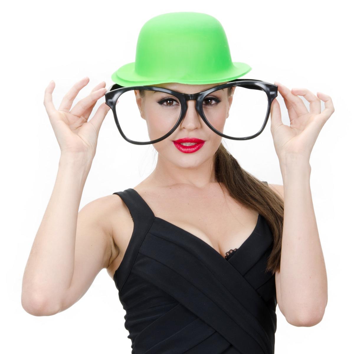 Chapeau fluo + lunettes géantes - Taille unique - Différents coloris