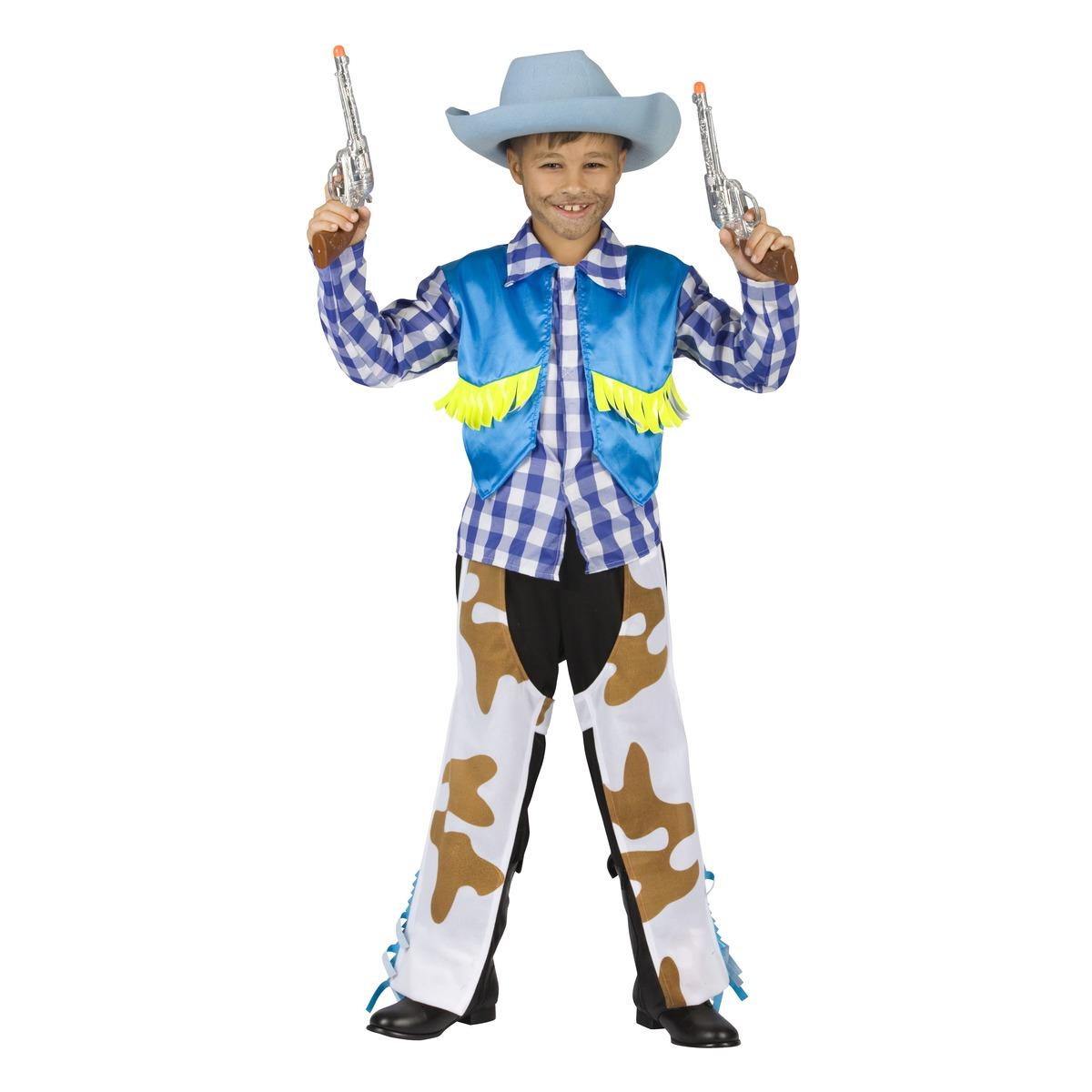 Déguisement de cow-boy enfant - 4 à 9 ans - Bleu, Marron, Blanc