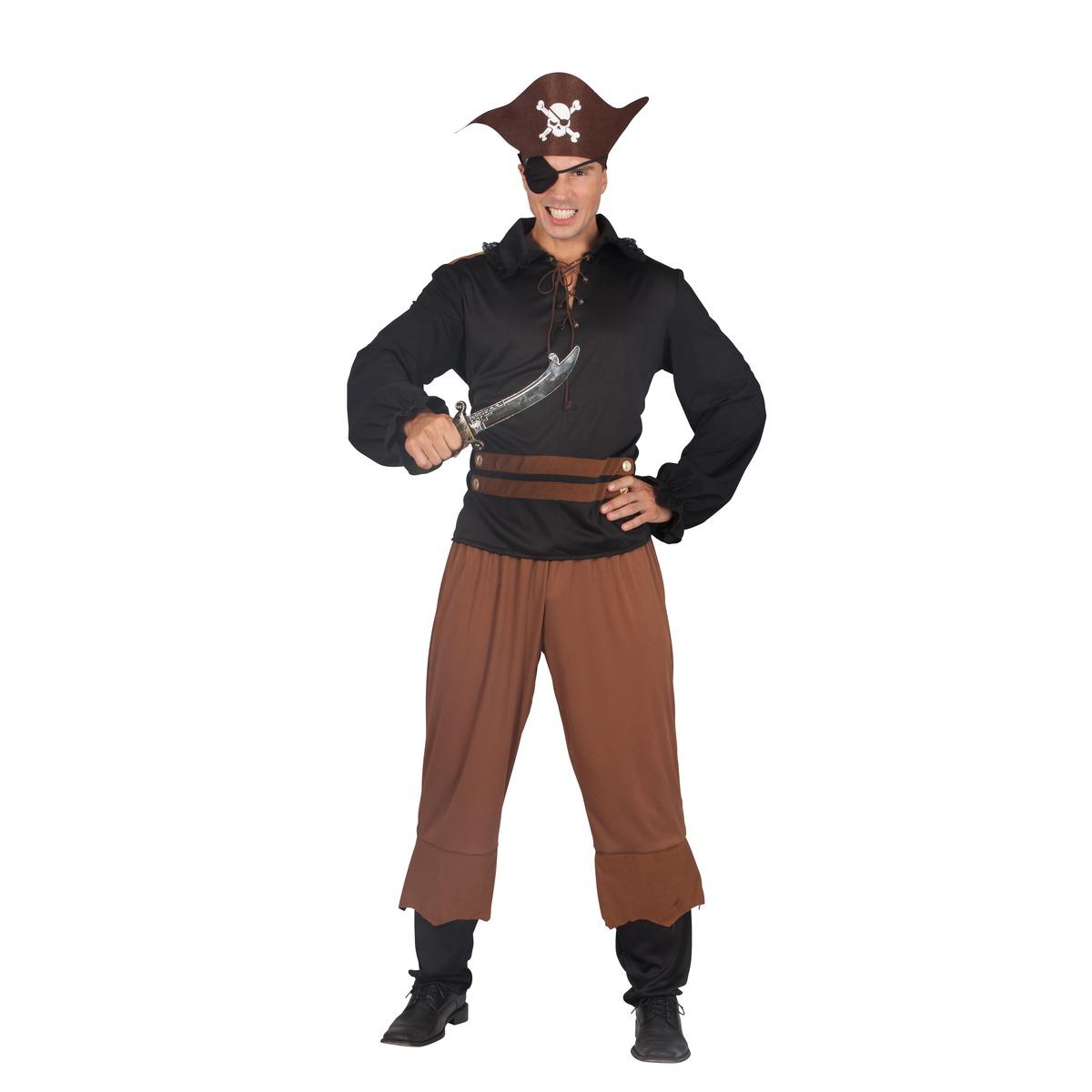 Déguisement pirate adulte - Taille unique - Noir, Marron