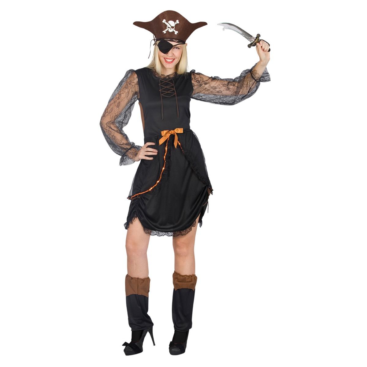 Déguisement pirate femme adulte - Taille unique - Noir, Marron