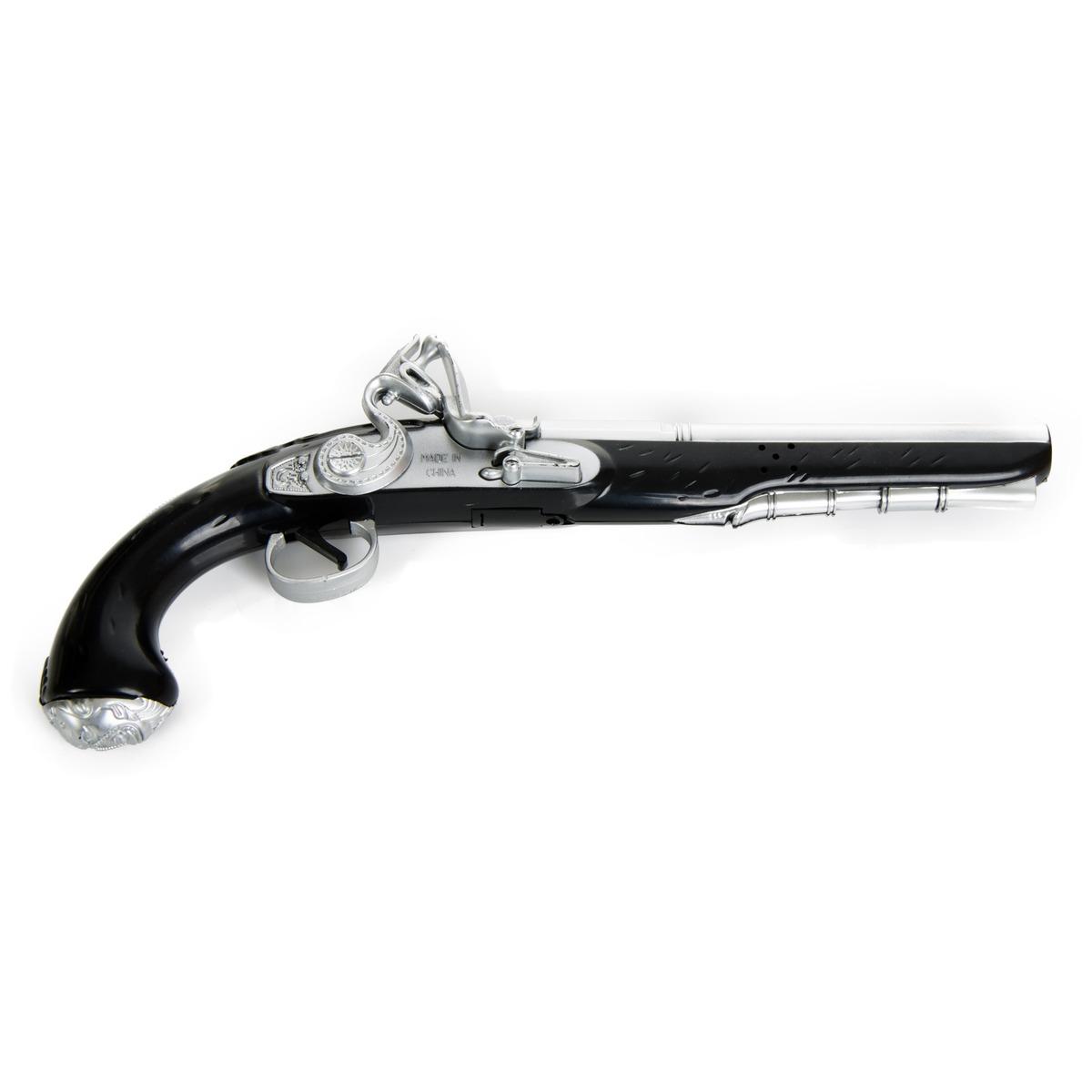 Pistolet de pirate - 38 x 15 x 5 cm - Noir, Gris