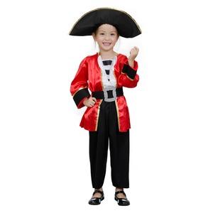 Déguisement capitaine pirate enfant 5 à 7 ans - Taille unique - Rouge, noir, blanc