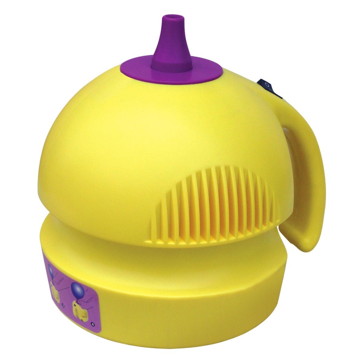 Pompe à ballons électrique - 18,5 x 15 x H 18 cm - Jaune, Violet