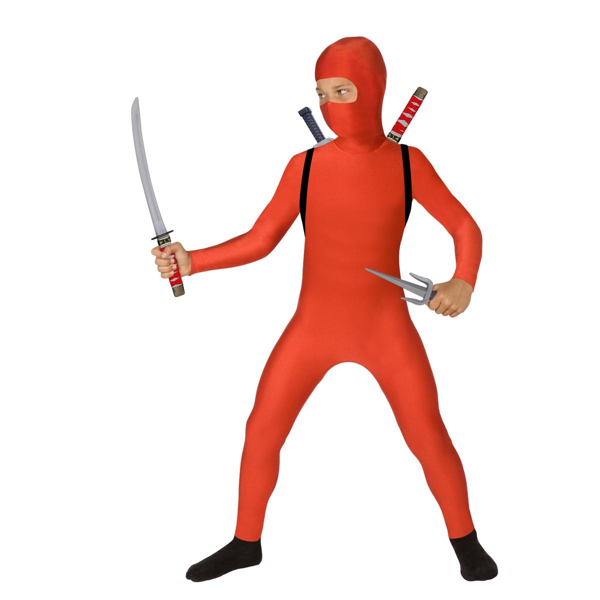 Déguisement ninja enfant 4 à 6 ans - Taille S - Rouge