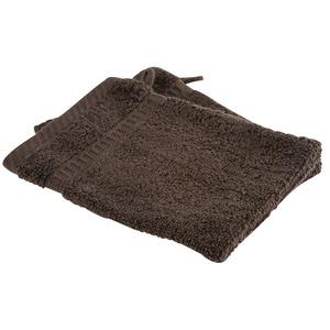 Lot de 2 gants de toilette ni en coton - 16 x 21 cm - Marron bronze