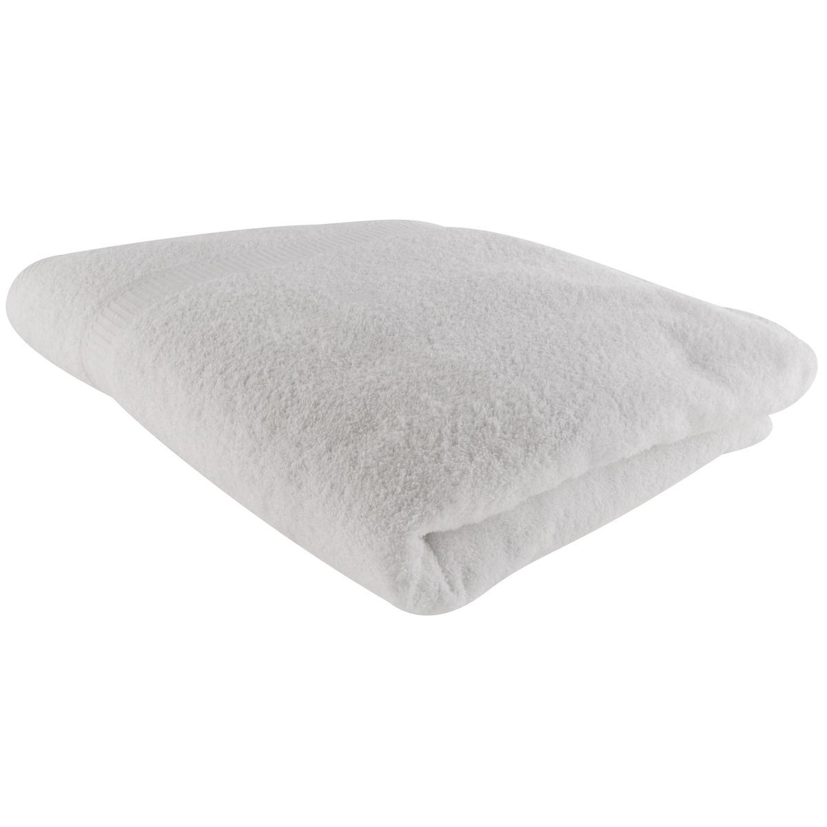 Drap de bain uni en coton - 70 x 130 cm - Blanc chantilly