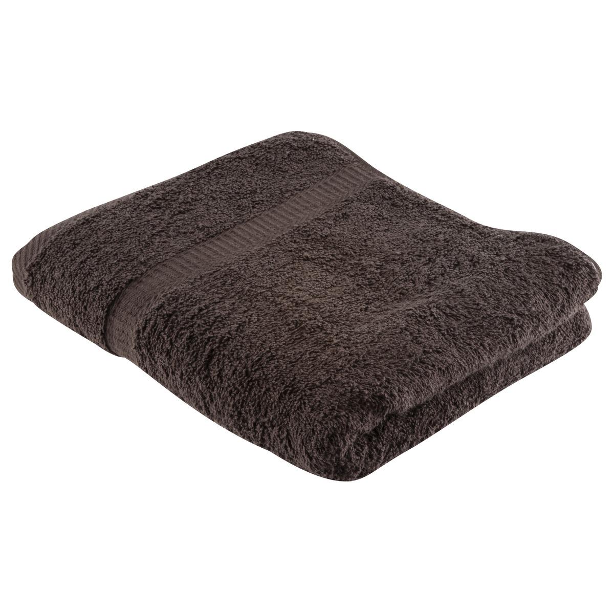 Serviette de toilette uni en coton - 50 x 90 cm - Marron bronze