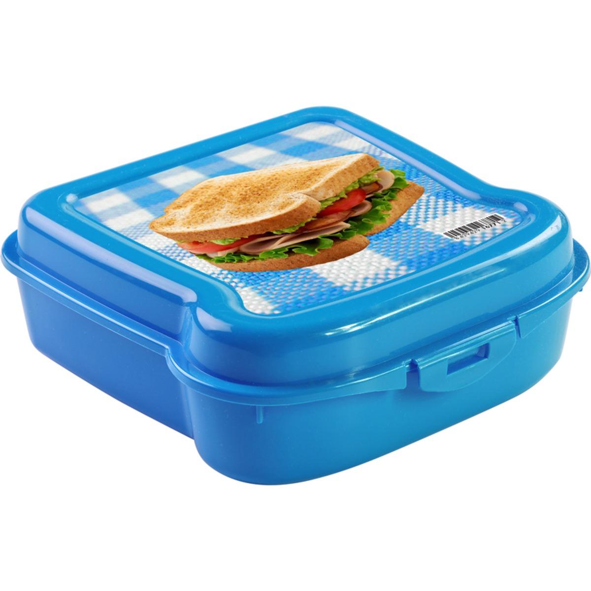 Boîte de conservation alimentaire - 13,8 x 13,8 x H 5 cm -Bleu