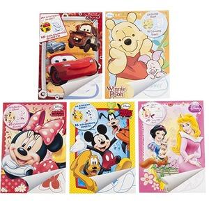 Cahier de coloriage Disney avec autocollants - 29,5 x 21 x H 0,2 cm - Différents modèles