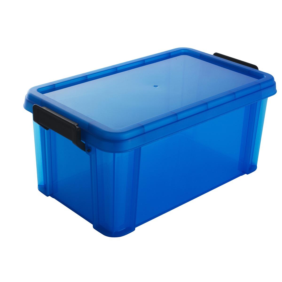 Le box de rangement en plastique - 6 litres - Bleu fluo
