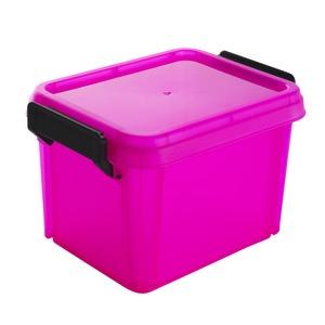 Le box de rangement en plastique - 2 litres - rose fluo