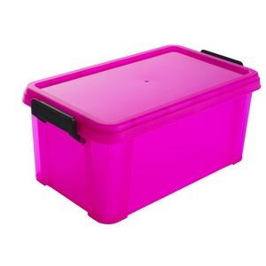 Le box de rangement en plastique - 6 litres - rose fluo