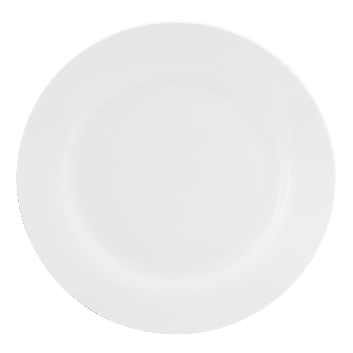 Assiette plate en porcelaine - Diamètre 24 cm - Blanc