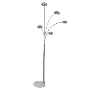 Lampadaire satellite 5 têtes chromé - 112 x 33 x H 217 cm - Gris chromé