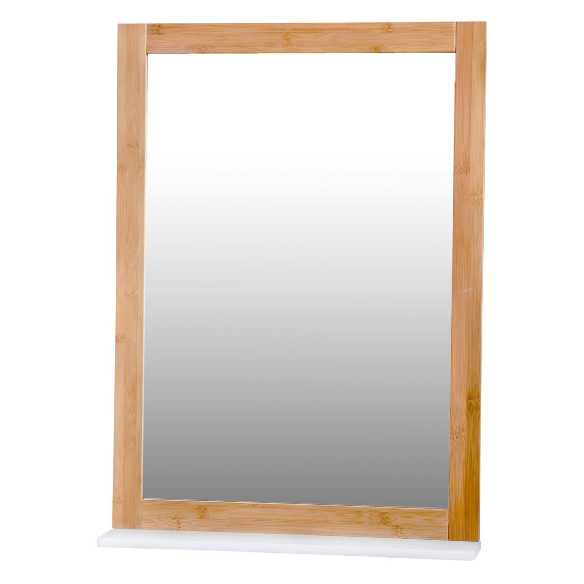Miroir en bambou et bois - 50 x 10 x H 70 cm - Marron
