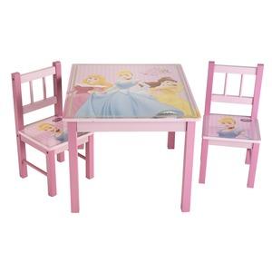 Ensemble table + 2 chaises Princesse - 59 x 49 x H 42,5 cm - Rose