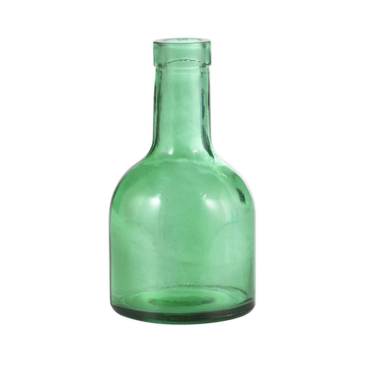 Soliflore forme bouteille - 8,5 x H 15 cm - Vert émeraude